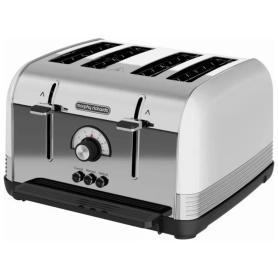 Morphy Richards Venture Retro 4 Slice Toaster  - White/Stainless Steel - 0