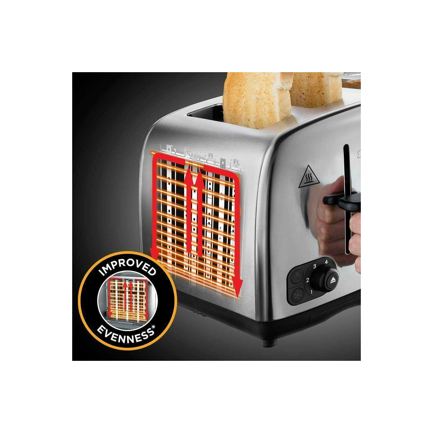 Russell Hobbs Adventure Four Slice Toaster - Stainless Steel full image