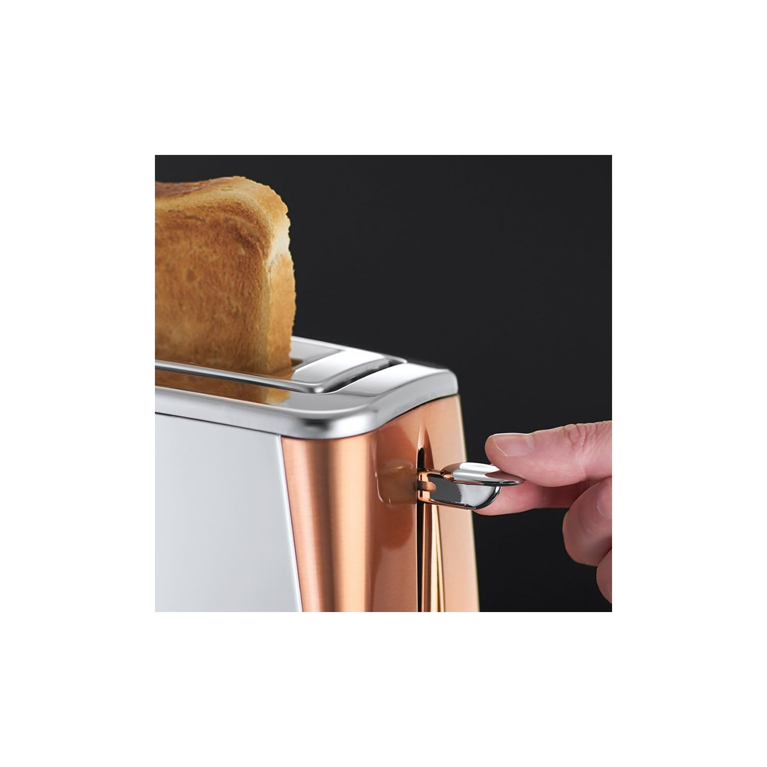 Russell Hobbs 2 Slice Long Slot Toaster - Stainless/Copper full image
