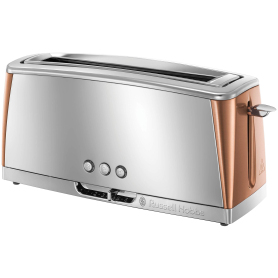 Russell Hobbs 2 Slice Long Slot Toaster - Stainless/Copper