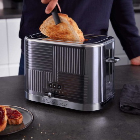Russell Hobbs Geo Steel 2 Slice Toaster - Grey - 3