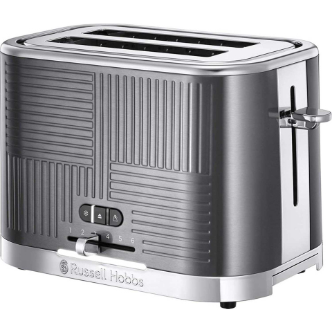 Russell Hobbs Geo Steel 2 Slice Toaster - Grey