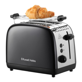Russell Hobbs 2 Slice Toaster - Black & Stainless Steel - 1