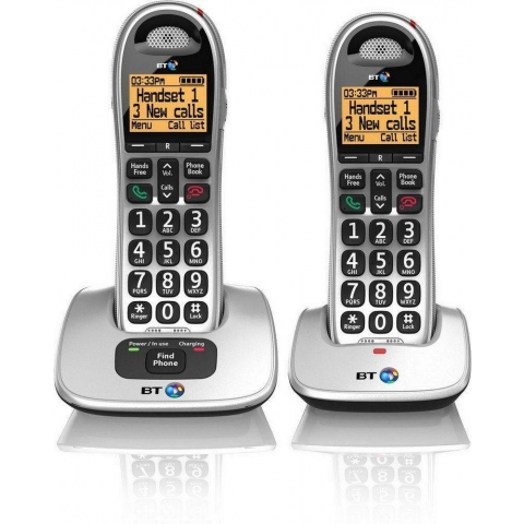 BT Twin Cordless Big Button Phone (silver)