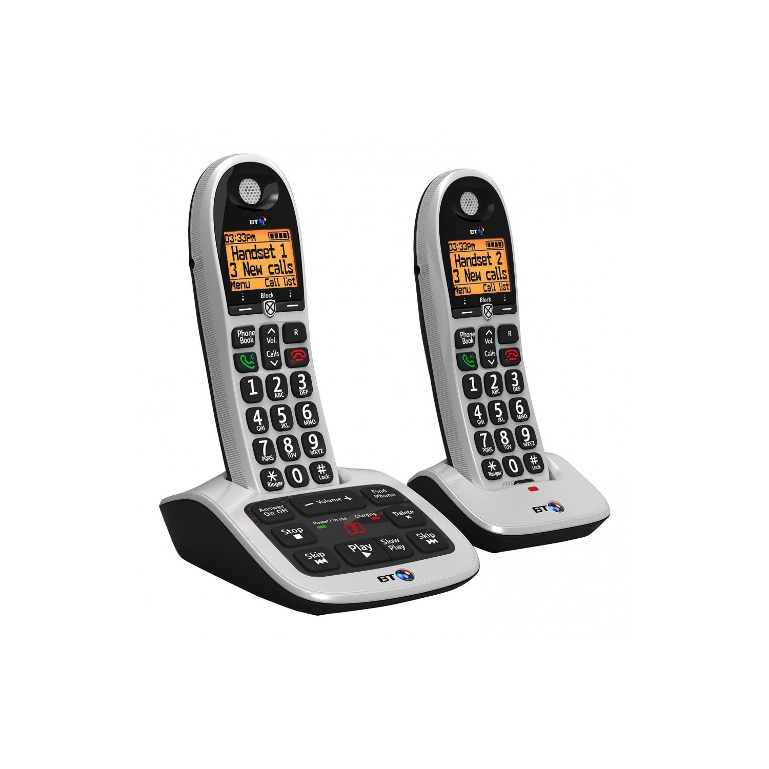 Panasonic Triple Cordless Phone With Answer Machine (silver) - E B