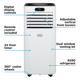 Black & Decker 5000 Btu 3-in-1 smart Air Conditioner - White - 1
