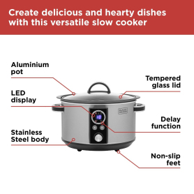 Black & Decker 3.5L Digital Sear & Stew Slow Cooker - Stainless Steel - 1