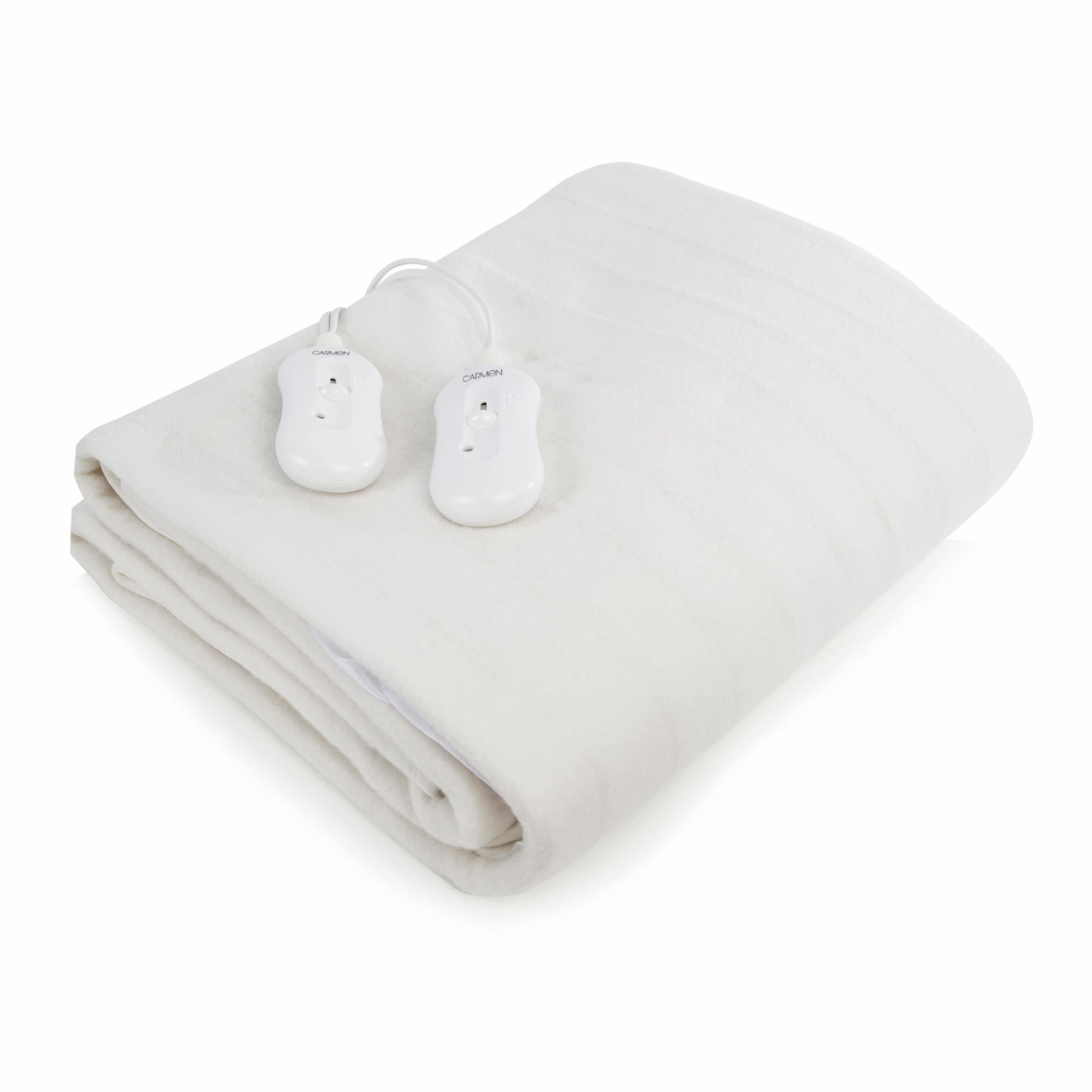 Carmen Double Duel Control Fitted Felt Underblanket - White full image