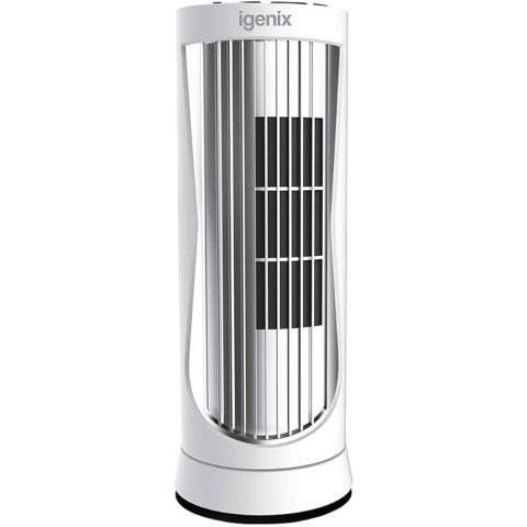 Igenix  Digital Mini Tower Fan, Oscillating, 12" - White
