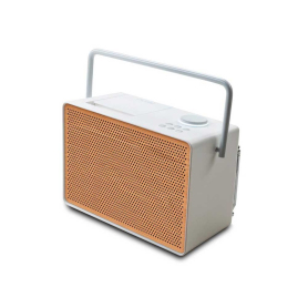 Pure Evoke Play - Wood Edition, Versatile Music System in Cotton White with Cherry Wood Grill