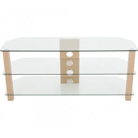 Upto 50" Tv (clear glass & oak)