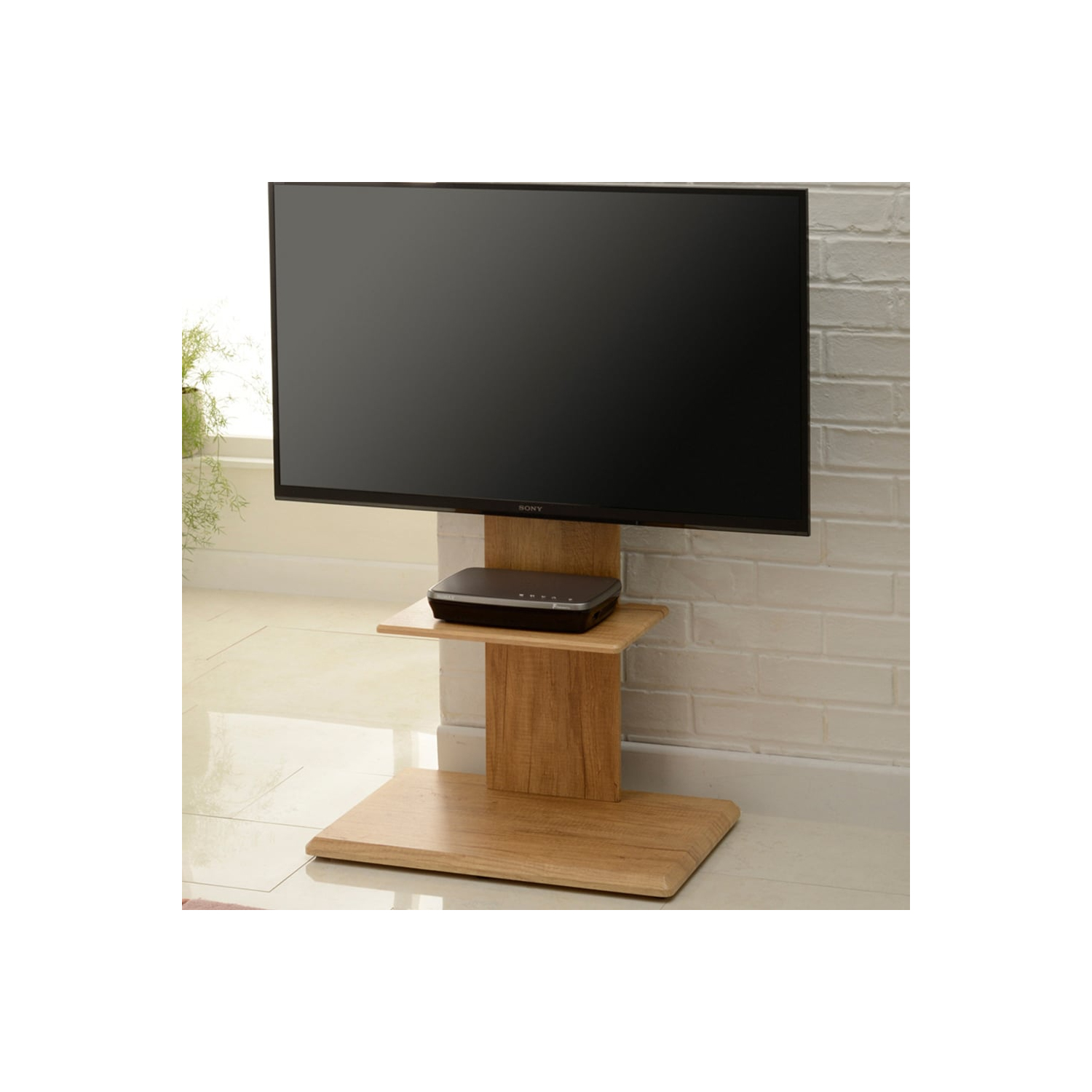 TTAPC  FS2 Floor Pedestal Up To 65" TV Stand - Oak full image