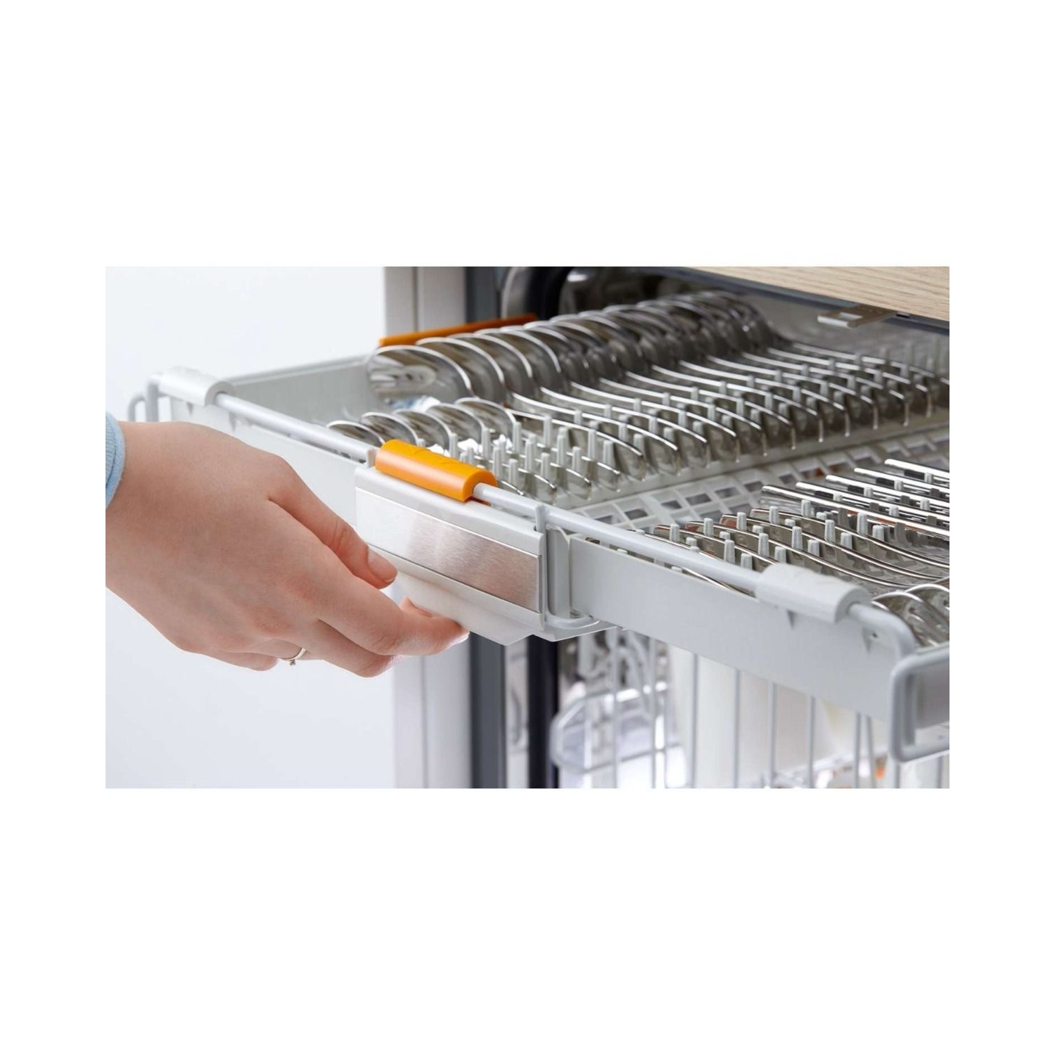 miele integrated dishwasher with cutlery tray
