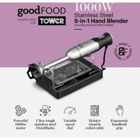 Tower 5 in 1 Good Food Hand Blender - Stainless Steel - 1