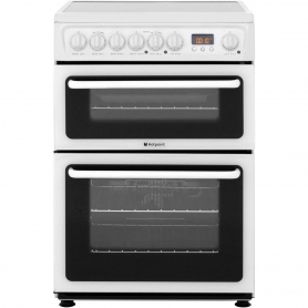 Hotpoint 60cm Ceramic Double Oven Cooker (white - B/B energy rating)