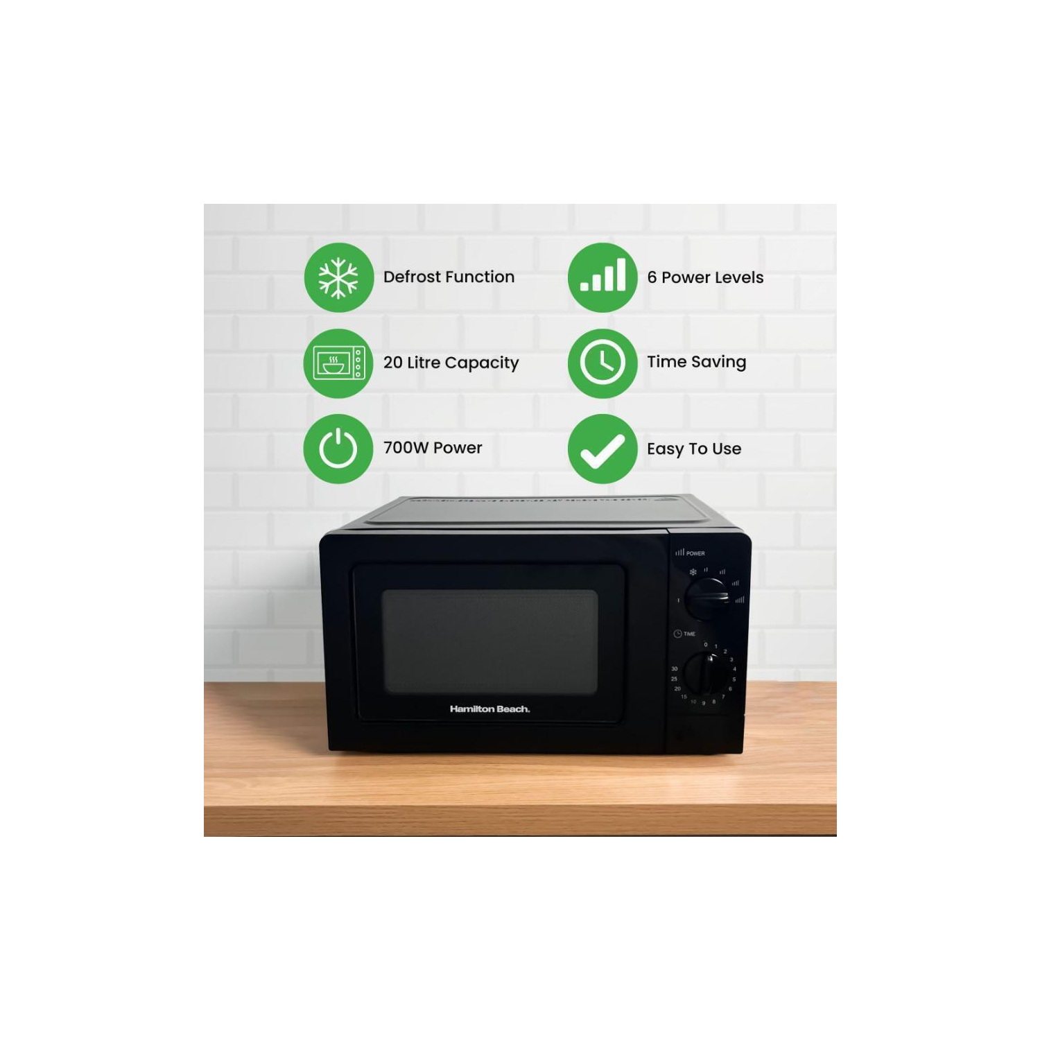 Hamilton Beach 700w 20Ltr  Microwave - Black full image