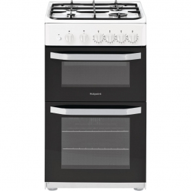Hotpoint 50cm Twin Cavity Gas Cooker (white)