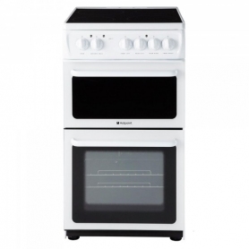 Hotpoint 50cm Twin Cavity Electric Cooker (white - A energy rating)