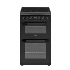 Hotpoint 50cm Ceramic Double Oven Cooker (black - A energy rating)