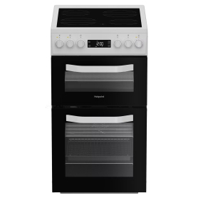 Hotpoint 50cm Double Oven With Ceramic Hob - White