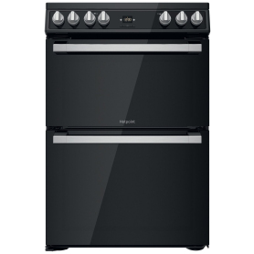 Hotpoint 60cm Electric Double Oven Cooker - Black