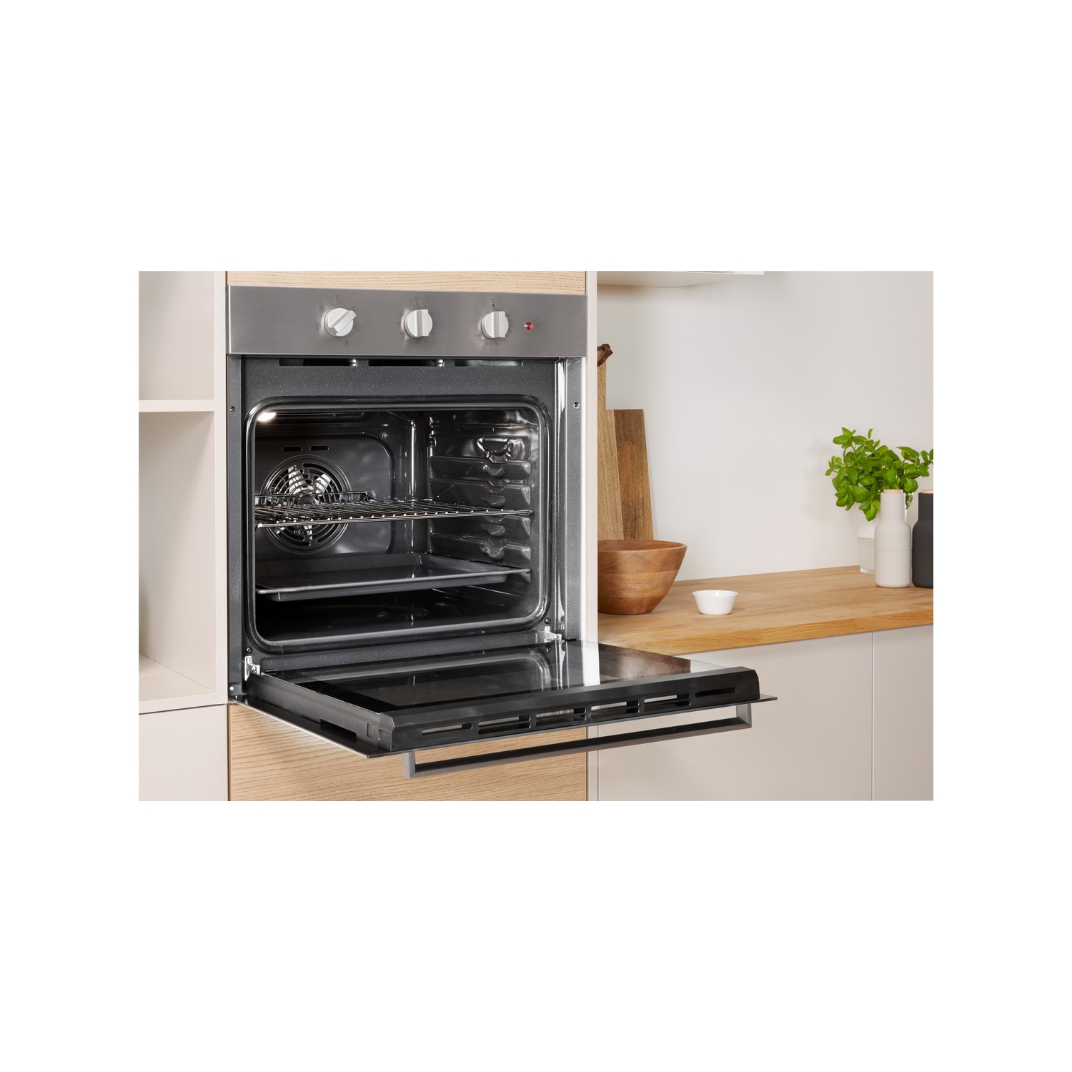 Indesit Built In Single Oven - Stainless Steel - 1
