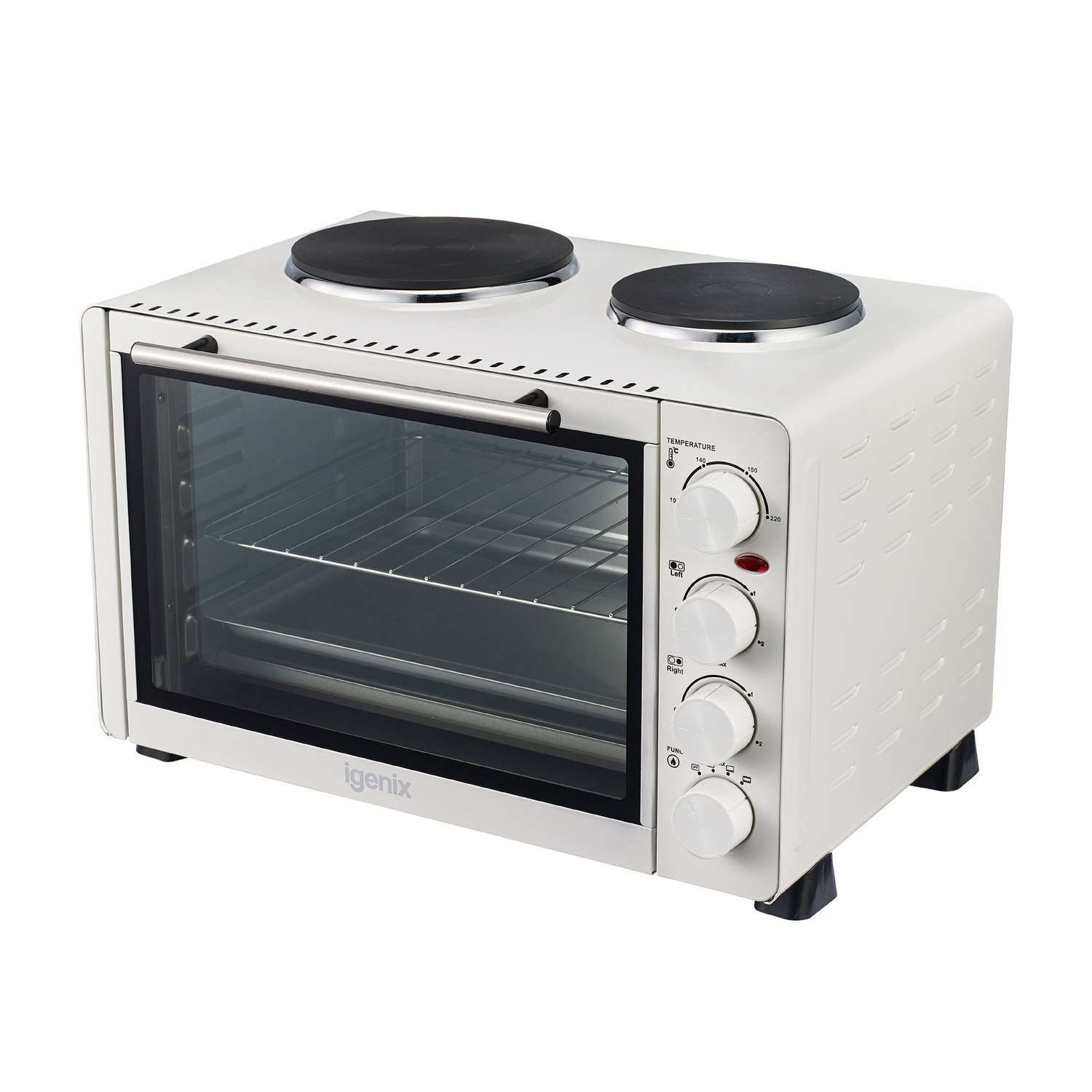 Igenix Mini Oven With 2 Hot Plates (white) - 0