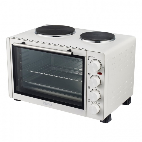 Igenix Mini Oven With 2 Hot Plates (white)