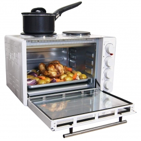 Igenix Mini Oven With 2 Hot Plates (white) - 1