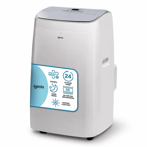 Igenix 4-In-1 Portable AirCONDITIONER 9000 BTU - White