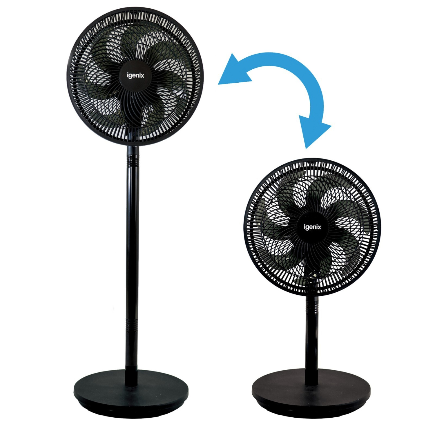 Igenix 12"  7 Bladed Pedestal Fan - Black full image