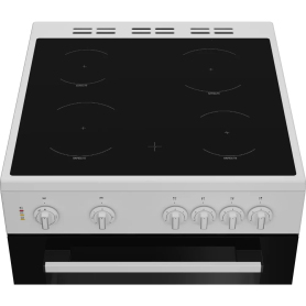 Indesit 60cm Electric Freestanding Twin Cavity Cooker - White - 1