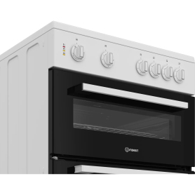 Indesit 60cm Electric Freestanding Twin Cavity Cooker - White - 2
