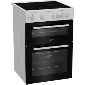 Indesit 60cm Electric Freestanding Twin Cavity Cooker - White