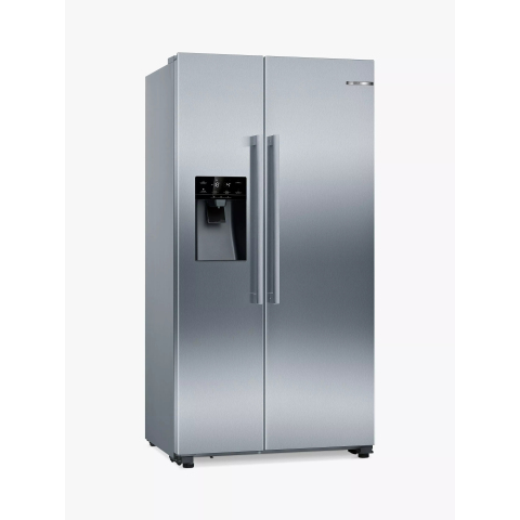 Bosch  Amercian Frost Free Fridge Freezer (Plumbed) - Brushed Steel