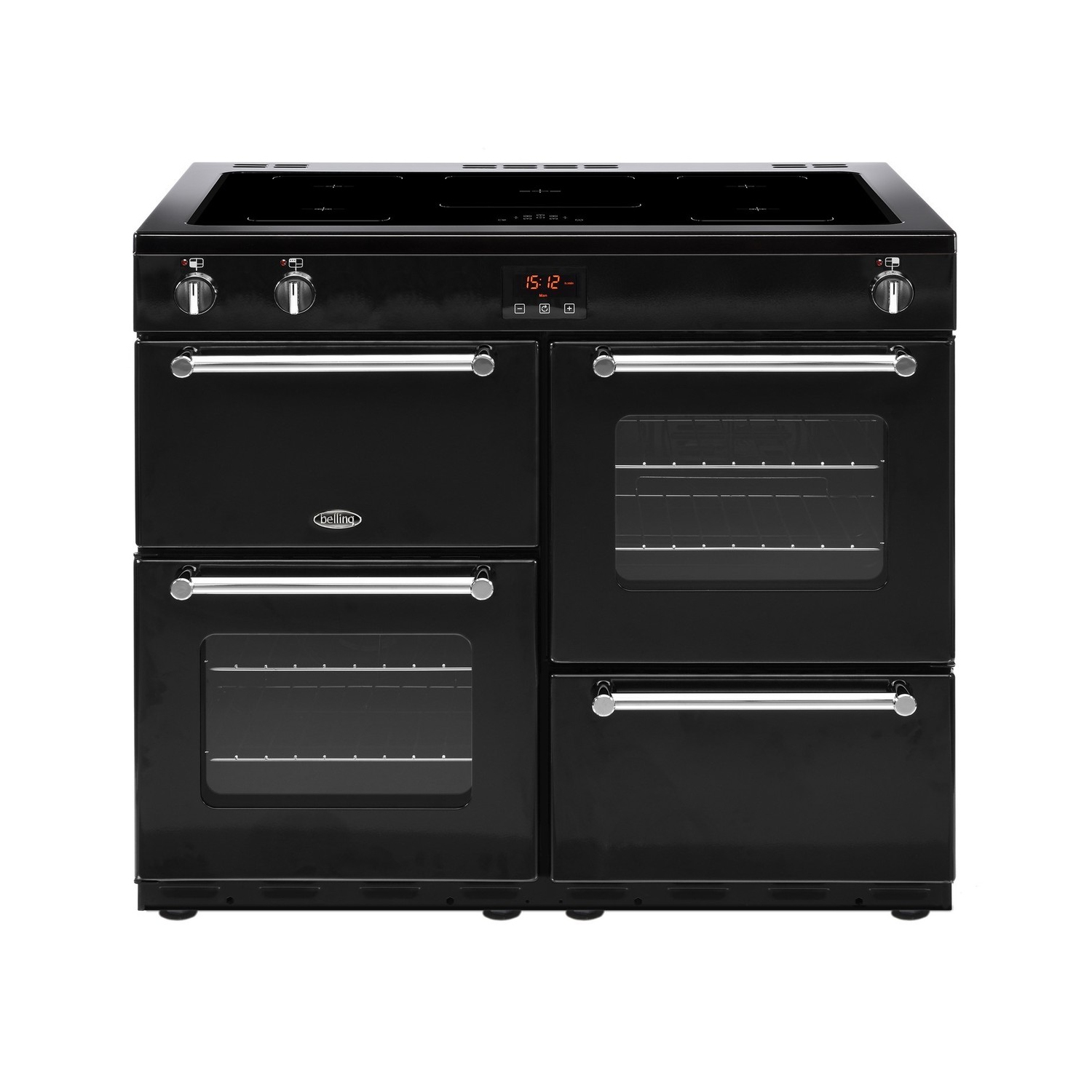 Belling 100cm Induction Range Cooker - Black full image