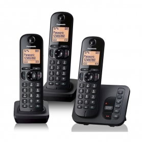 Panasonic Triple Cordless Phone With Answer Machine (black)