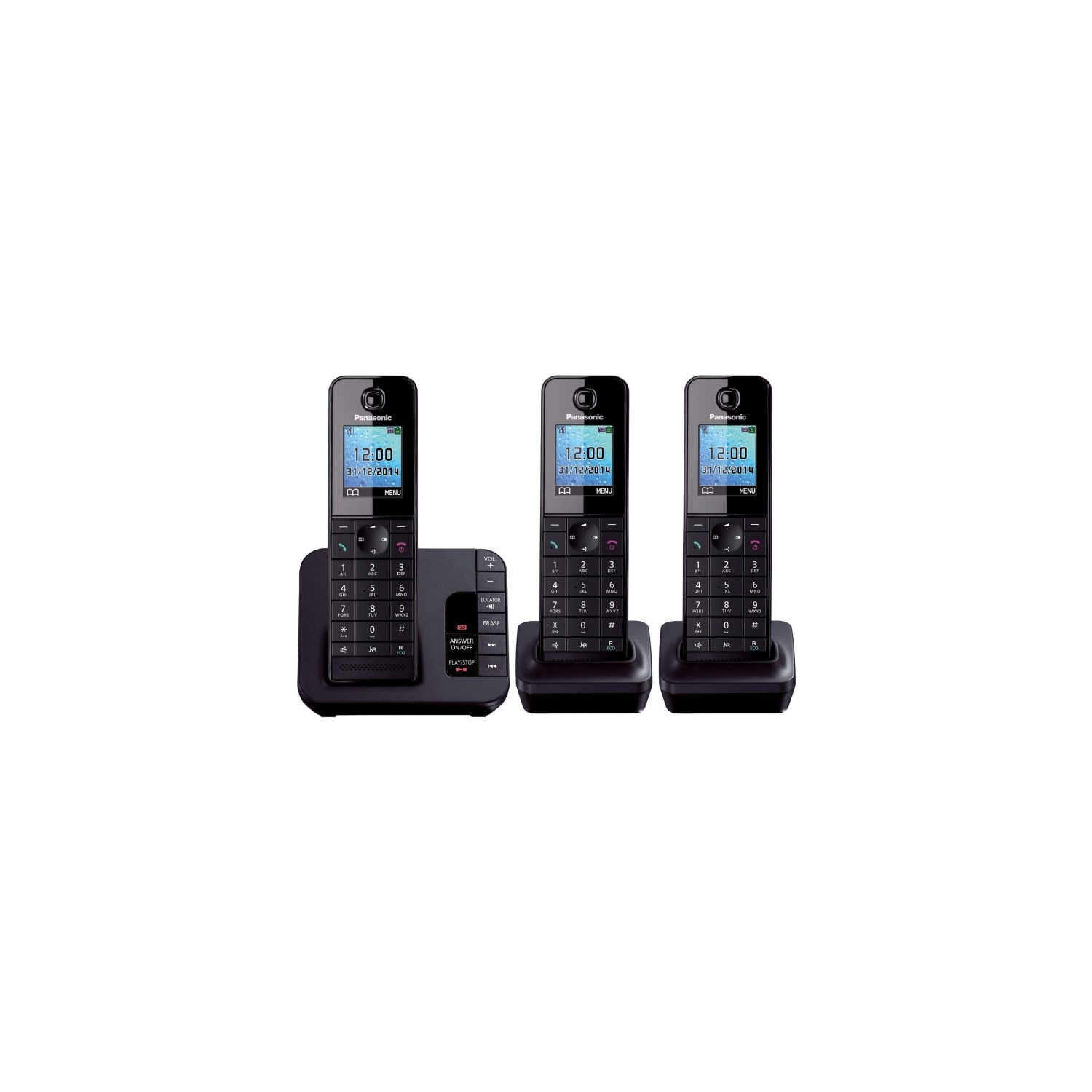 Panasonic Triple Handset with Answering Machine (black) - 0