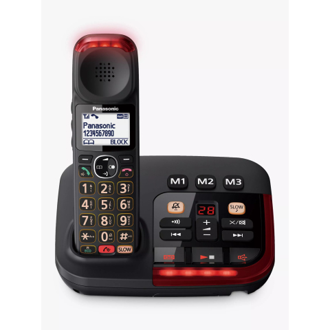Panasonic Big Button Phone With Answerphone - Black