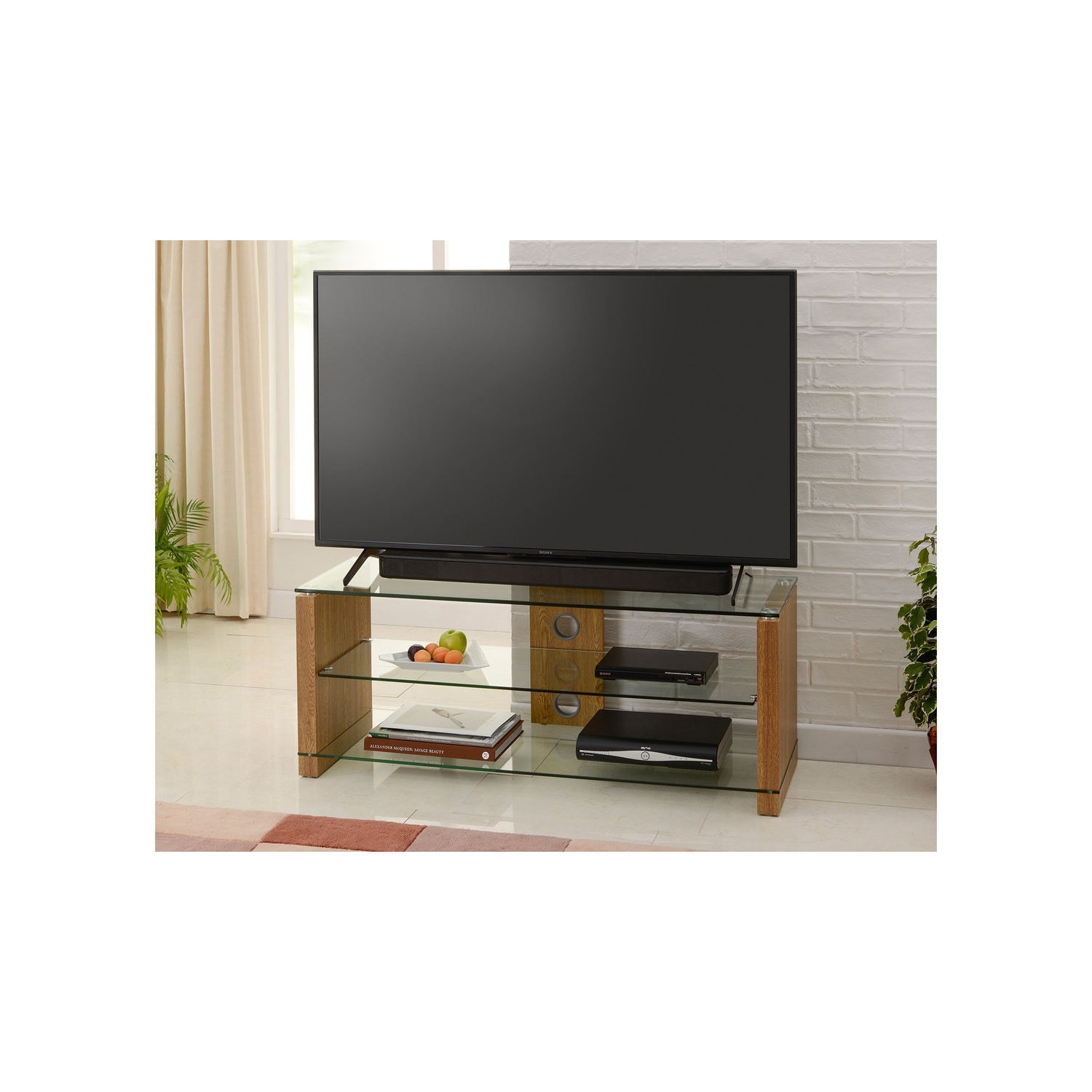 TTAPC 1200mm Wide Elegance Up To 65"TV Stand - Oak full image