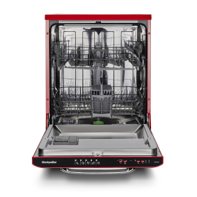 Montpellier 13 Place Retro Freestanding Dishwasher - Red - 1