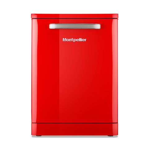 Montpellier 13 Place Retro Freestanding Dishwasher - Red