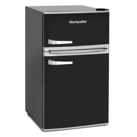 Montpellier Undercounter Retro Style Fridge Freezer - Black - 1