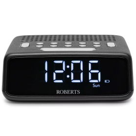 Roberts Radio Clock Radio FM - Black
