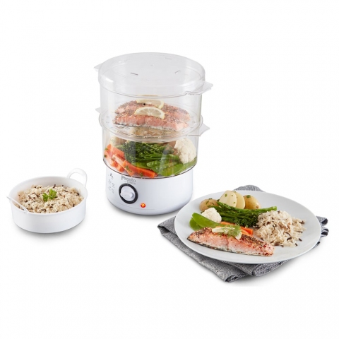 Tower 400w 2 Tier Steamer - White
