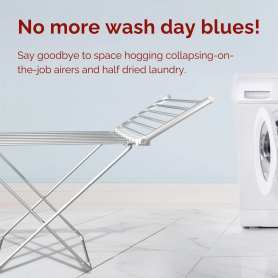 Rediffusion Heated Clothes Airer - Silver - 2