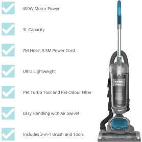 Swan Power Turbo Pet Extend Upright Vacuum - Silver Blue - 1