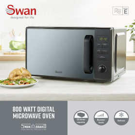 Swan 800w 20 Ltr Microwave Solo - Black - 2