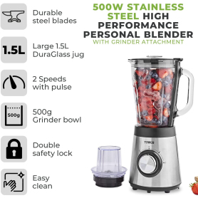 Tower Jug Blender & Grinder Grinder 500w - Black - 2