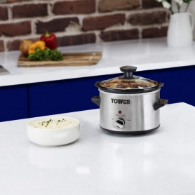 Tower 1.5 Ltr Slow Cooker -Stainless Steel - 1